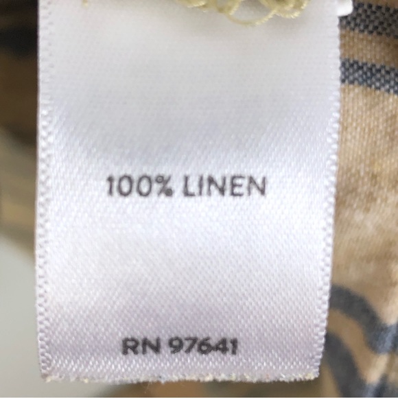 JJill PureJill Medium Petite 100% Linen Dress Striped Midi A line Pockets *Flaws - Picture 3 of 8
